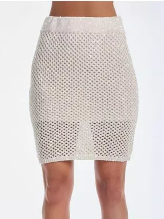 Noli Dresses & Skirts - Addison Sequin Crochet Skirt - Pearl